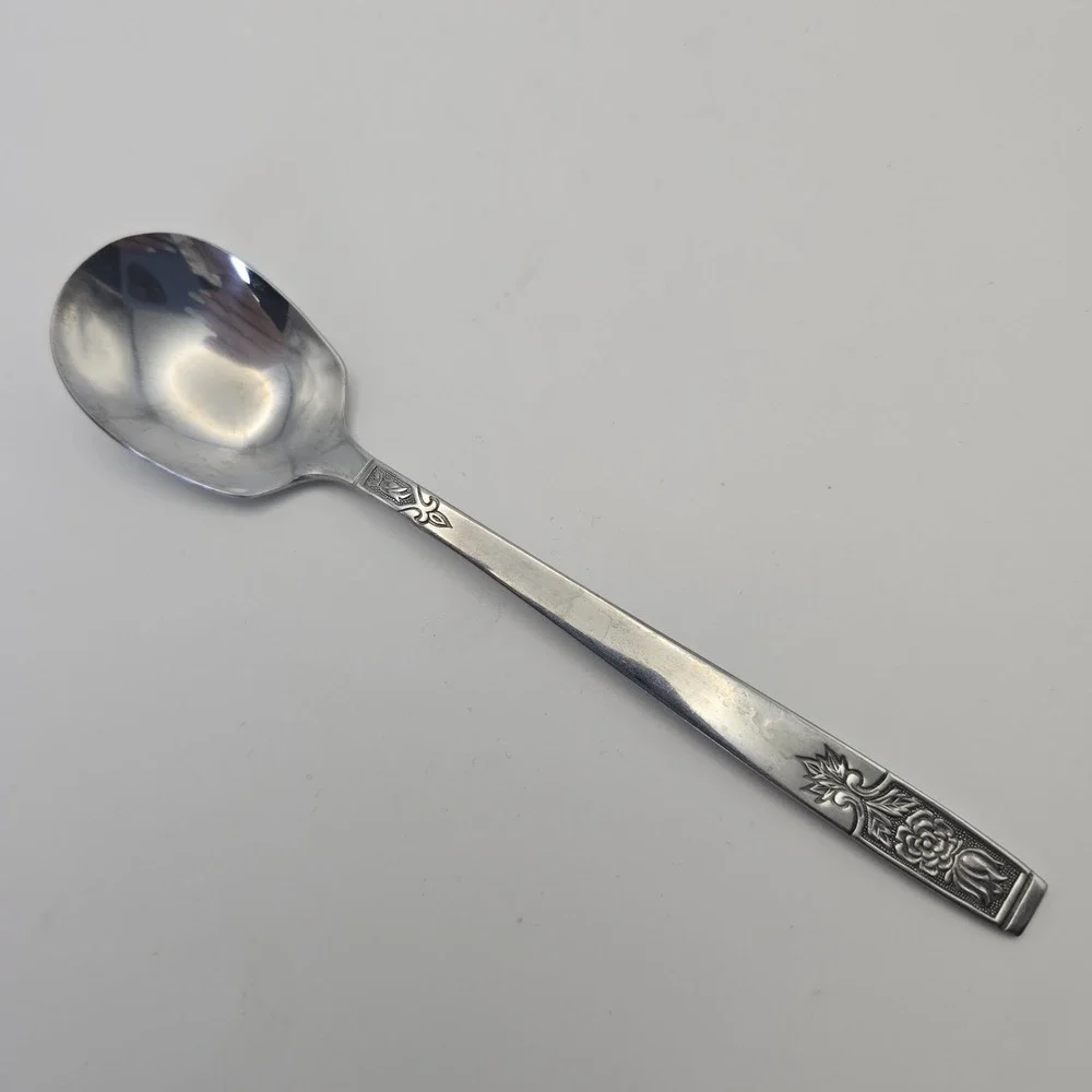 Young Rose Imperial Intl Stainless Round Soup Spoon Flatware Serving Piece